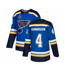 Youth St. Louis Blues #4 Carl Gunnarsson Premier Royal Blue Home 2019 Stanley Cup Final Bound Hockey Jersey