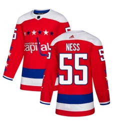 Men's Adidas Washington Capitals #55 Aaron Ness Authentic Red Alternate NHL Jersey