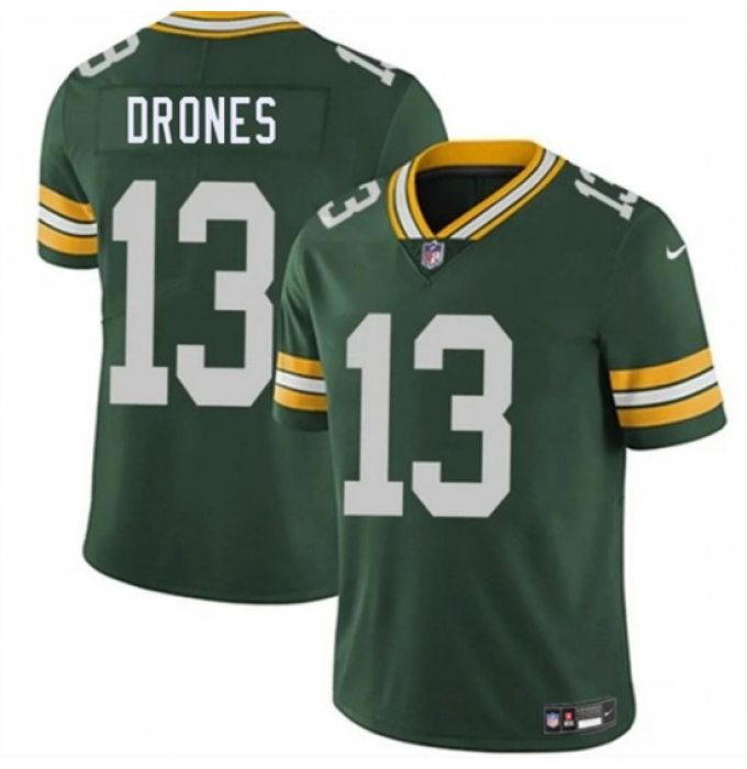 Men's Green Bay Packers #13 Kyron Drones Green 2026 Draft Vapor Untouchable Limited Football Stitched Jersey