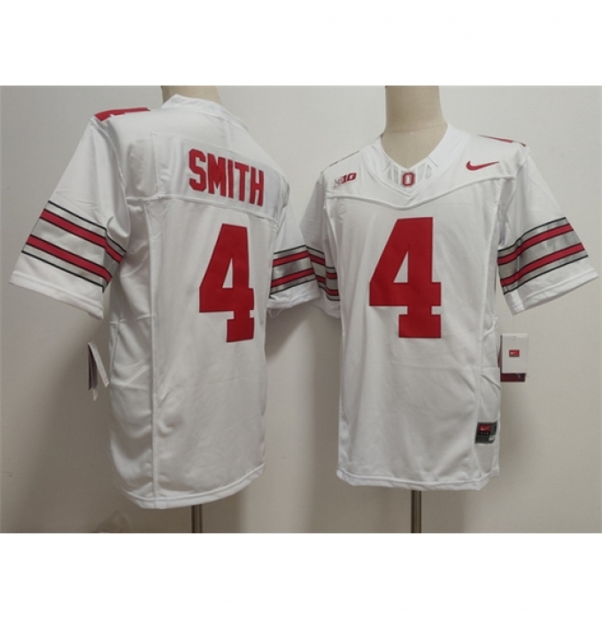 Men's Ohio State Buckeyes #4 Jeremiah Smith White F U S E Limited Stitched Jersey