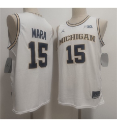 Men's Michigan Wolverines #15 Aday Mara White 2026 Vapor Limited Stitched Football Jersey