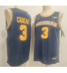 Men's Michigan Wolverines #3 Elliot Cadeau Navy 2026 Vapor Limited Stitched Football Jersey
