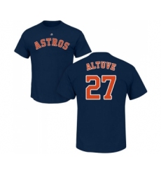 MLB Nike Houston Astros #27 Jose Altuve Navy Blue Name & Number T-Shirt