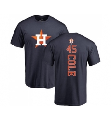 MLB Nike Houston Astros #45 Gerrit Cole Navy Blue Backer T-Shirt