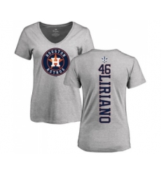 MLB Women's Nike Houston Astros #46 Francisco Liriano Ash Backer T-Shirt