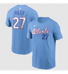 Men's Atlanta Braves #27 Austin Riley Powder Blue 2026 City Connect T-Shirt
