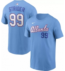 Men's Atlanta Braves #99 Spencer Strider Powder Blue 2026 City Connect T-Shirt