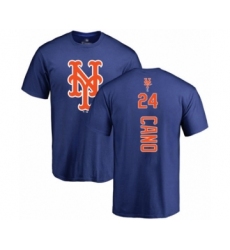 Baseball New York Mets #24 Robinson Cano Royal Blue Backer T-Shirt