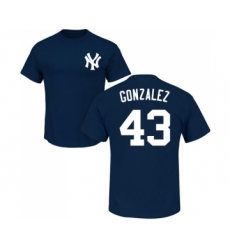 Baseball New York Yankees #43 Gio Gonzalez Navy Blue Name & Number T-Shirt