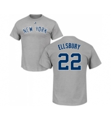 MLB Nike New York Yankees #22 Jacoby Ellsbury Gray Name & Number T-Shirt