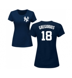 MLB Women's Nike New York Yankees #18 Didi Gregorius Navy Blue Name & Number T-Shirt