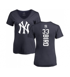 MLB Women's Nike New York Yankees #33 Greg Bird Navy Blue Backer T-Shirt