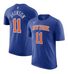 Men's New Yok Knicks #11 Jalen Brunson Blue T-Shirt