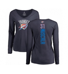 Basketball Women's Oklahoma City Thunder #31 Mike Muscala Navy Blue Backer Long Sleeve T-Shirt