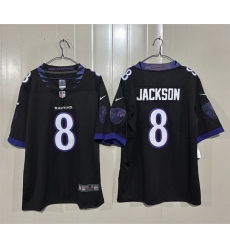 Men's Baltimore Ravens #8 Lamar Jackson Black 2026 Alternate Vapor Limited Football Stitched Jersey