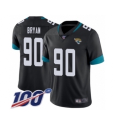 Men's Jacksonville Jaguars #90 Taven Bryan Black Team Color Vapor Untouchable Limited Player 100th Season Football Jersey