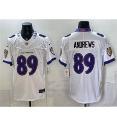 Men's Baltimore Ravens #89 Mark Andrews White 2026 F.U.S.E. Vapor Limited Football Stitched Jersey