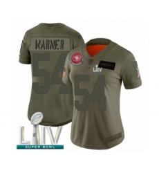 Women's San Francisco 49ers #54 Fred Warner Limited Olive 2019 Salute to Service Super Bowl LIV Bound Football Jersey