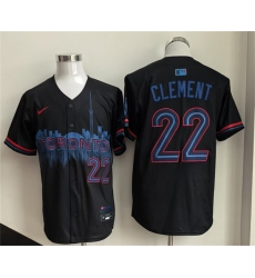Men's Toronto Blue Jays #22 Ernie Clement Navy 2024 City Connect Limited Stitched Baseball Jersey