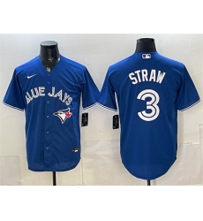 Men's Toronto Blue Jays #3 Myles Straw Royal Stitched Baseball Jersey
