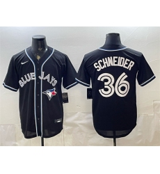 Men's Toronto Blue Jays #36 Davis Schneider 2026 Fashion Replica Black Out Stitched Baseball Jersey
