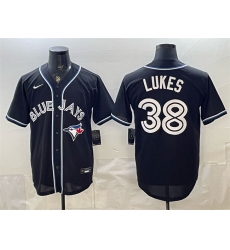 Men's Toronto Blue Jays #38 Nathan Lukes 2026 Fashion Replica Black Out Stitched Baseball Jersey