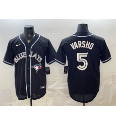 Men's Toronto Blue Jays #5 Daulton Varsho 2026 Fashion Replica Black Out Stitched Baseball Jersey