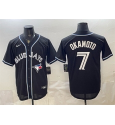 Men's Toronto Blue Jays #7 Kazuma Okamoto 2026 Fashion Replica Black Out Stitched Baseball Jersey