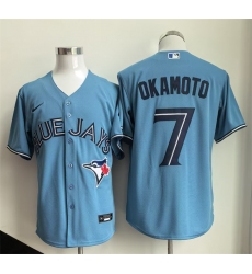 Men's Toronto Blue Jays #7 Kazuma Okamoto Blue Limited Stitched Baseball Jersey