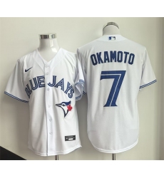 Men's Toronto Blue Jays #7 Kazuma Okamoto White Home Limited Stitched Baseball Jersey