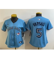 Women's Toronto Blue Jays #5 Daulton Varsho Blue Limited Stitched Baseball Jersey(Run Small)