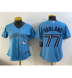 Women's Toronto Blue Jays #77 Louis Varland Blue Stitched Baseball Jersey(Run Small)