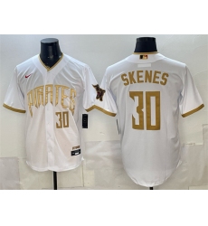 Men's Pittsburgh Pirates #30 Paul Skenes White 2026 City Connect Stadium Stitched Baseball Jersey