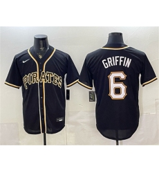 Men's Pittsburgh Pirates #6 Konnor Griffin 2026 Fashion Black Out Stitched Baseball Jersey