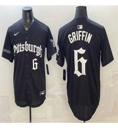 Men's Pittsburgh Pirates #6 Konnor Griffin Black 'Gothic Steel City Edition' Vapor Limited Stitched Baseball Jersey