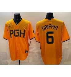 Men's Pittsburgh Pirates #6 Konnor Griffin Gold City Connect Stitched Jersey