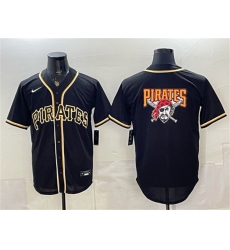 Men's Pittsburgh Pirates Team Big Logo 2026 Fashion Black Out Stitched Baseball Jersey