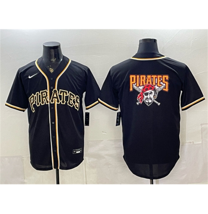 Men's Pittsburgh Pirates Team Big Logo 2026 Fashion Black Out Stitched Baseball Jersey