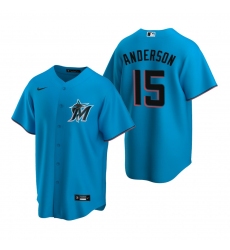 Men's Nike Miami Marlins #15 Brian Anderson Blue Alternate Stitched Baseball Jersey