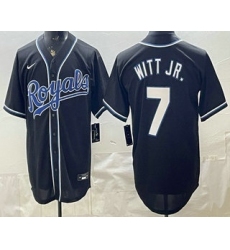 Men's Kansas City Royals #7 Bobby Witt Jr 2026 Black Fashion Cool Base Jersey