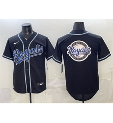 Mens Kansas City Royals Team Big Logo 2026 Fashion Replica Black Out Stitched Baseball Jersey