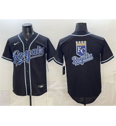 Men's Kansas City Royals Team Big Logo 2026 Fashion Replica Black Out Stitched Baseball Jerseys