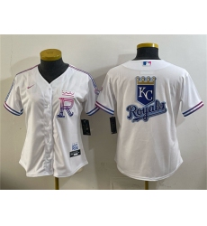 Youth Kansas City Royals Team Big Logo White 2026 City Connect Stadium Stitched Baseball Jerseys