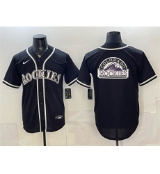 Men's Colorado Rockies Team Big Logo 2026 Fashion Replica Black Out Stitched Baseball Jersey