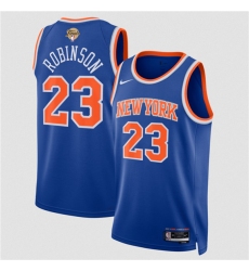 Men's New Yok Knicks #23 Mitchell Robinson Blue 2026 Finals Icon Edition Stitched Basketball Jersey