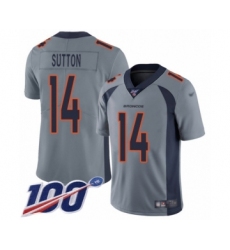 Youth Denver Broncos #14 Courtland Sutton Limited Silver Inverted Legend 100th Season Football Jersey