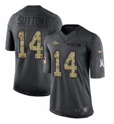 Youth Nike Denver Broncos #14 Courtland Sutton Limited Black 2016 Salute to Service NFL Jersey