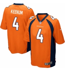 Men's Nike Denver Broncos #4 Case Keenum Game Orange Team Color NFL Jersey