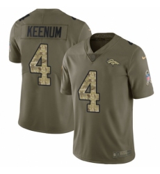 Men's Nike Denver Broncos #4 Case Keenum Limited Olive/Camo 2017 Salute to Service NFL Jersey