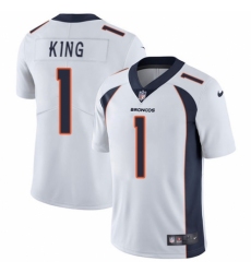 Men's Nike Denver Broncos #1 Marquette King White Vapor Untouchable Limited Player NFL Jersey